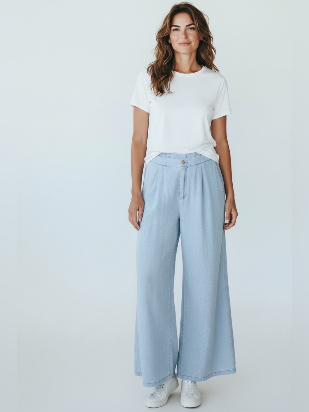 Joie Women’s Lyocell Wide Leg Denim Blue Pants Size Medium NWT